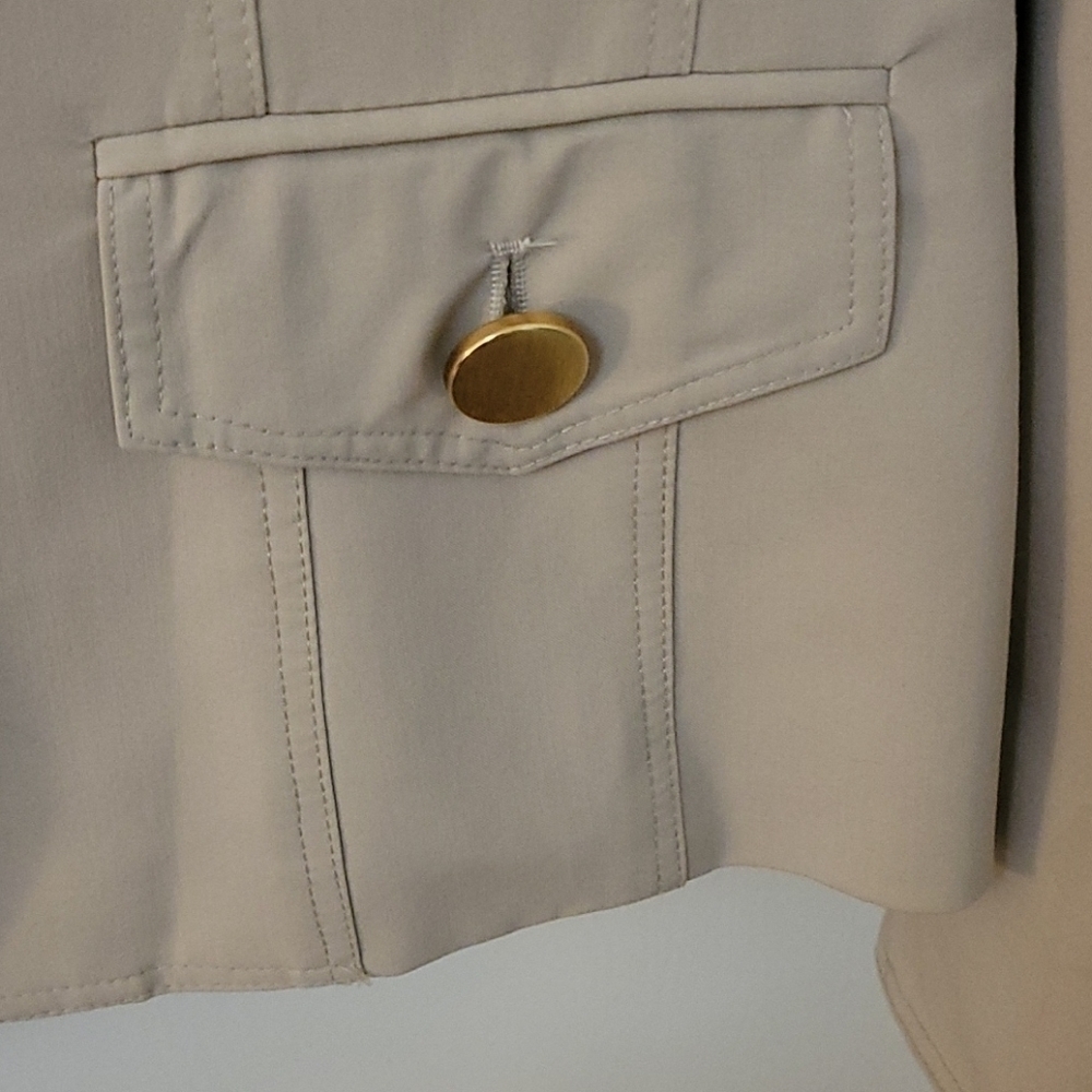 Vtg JULIANA COLLEZIONE Luxury Tailored  Oatmeal Office Blazer Suit Coat - Picture 5 of 10